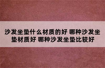 沙发坐垫什么材质的好 哪种沙发坐垫材质好 哪种沙发坐垫比较好